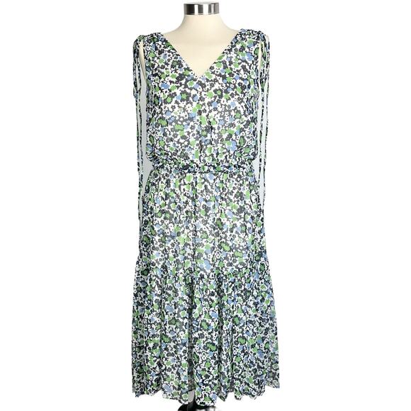 Tommy Hilfiger Floral Tiered Midi Dress in French Blue Multi, Size 2 - Picture 5 of 12